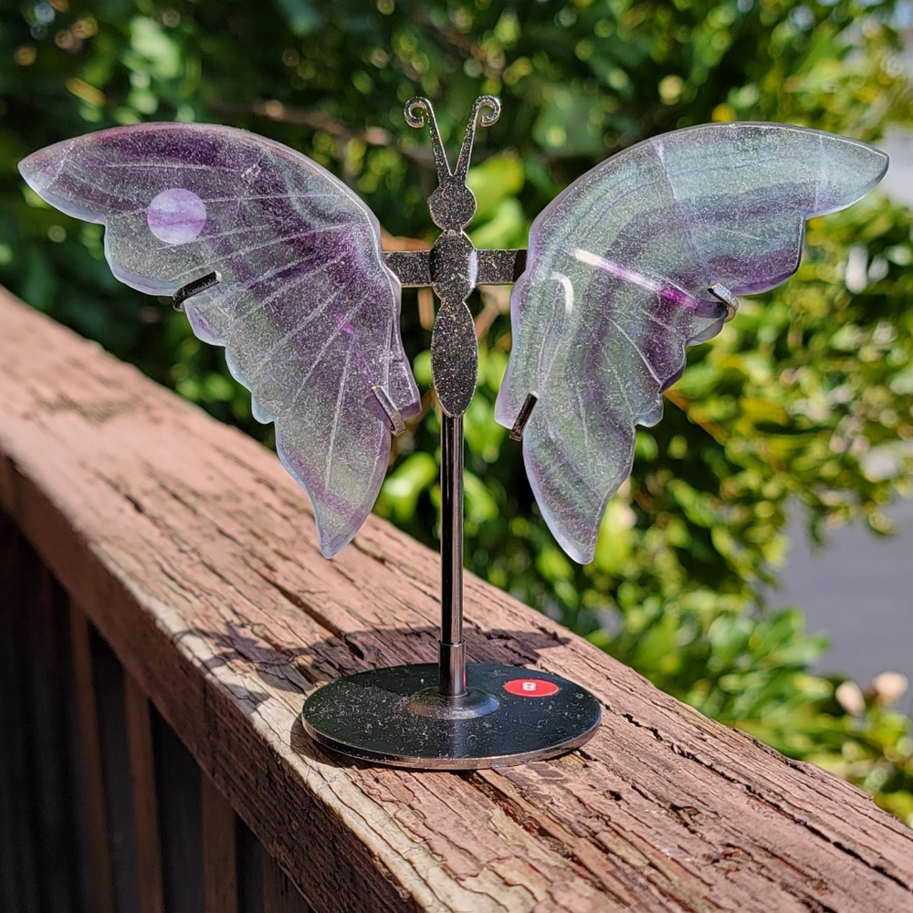(A) NEW 4.5" x 4.5" FLUORITE WINGS